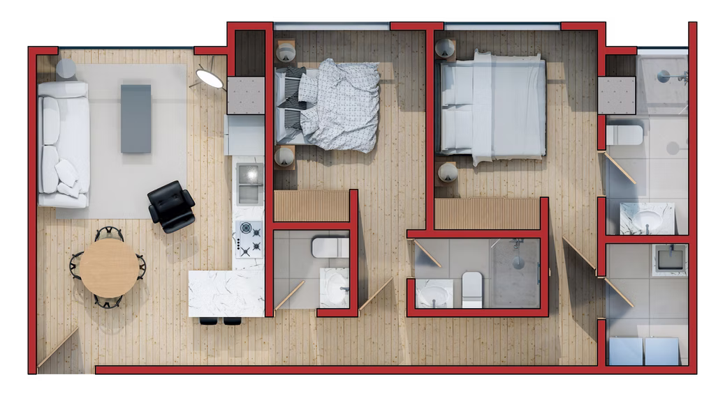 DEPARTAMENTO 4/ 80 m²