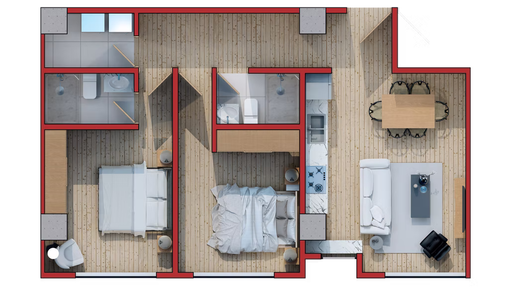DEPARTAMENTO 1/ 80 m²