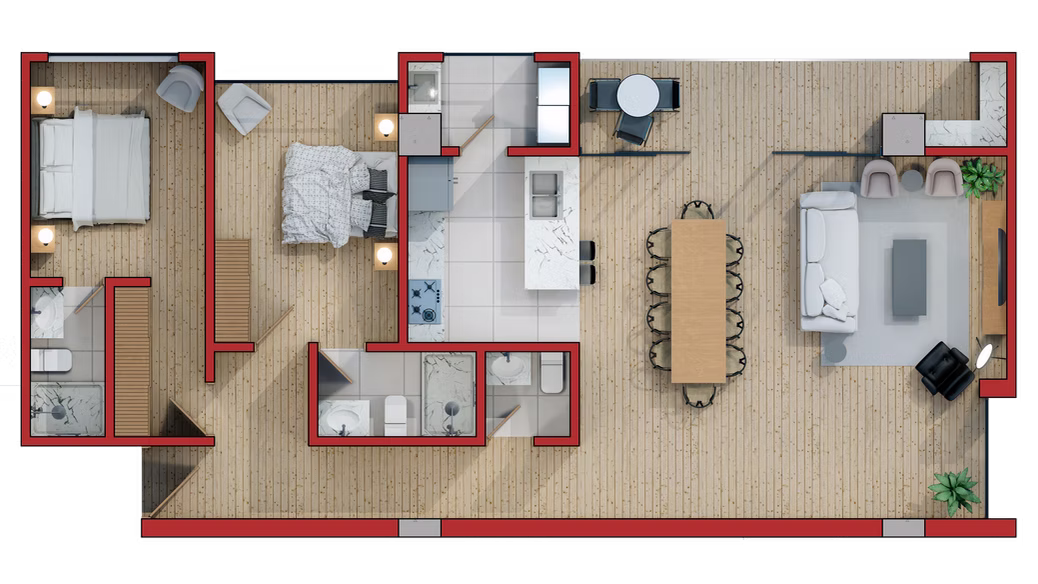 DEPARTAMENTO 3/ 126 m²