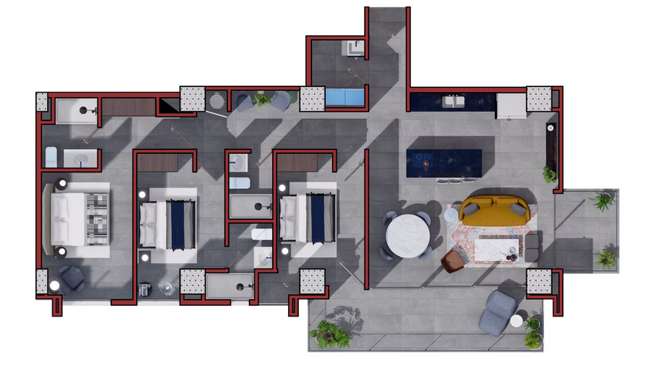 DEPARTAMENTO 3/ 135 m²