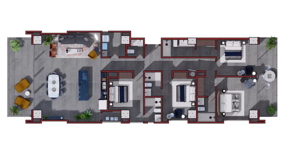 DEPARTAMENTO 4/ 210 m²